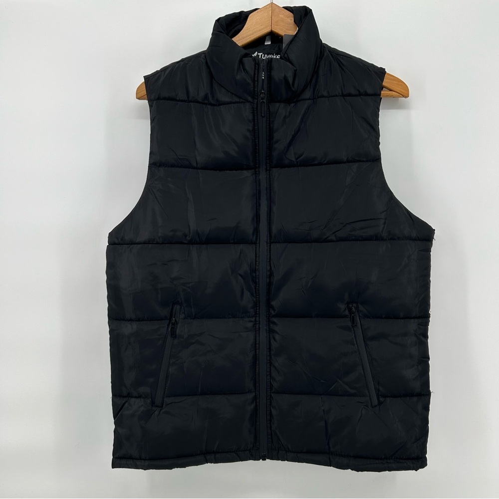 Tuveke Insulated Puffer Vest Mens M Black Hiking Camping NWT